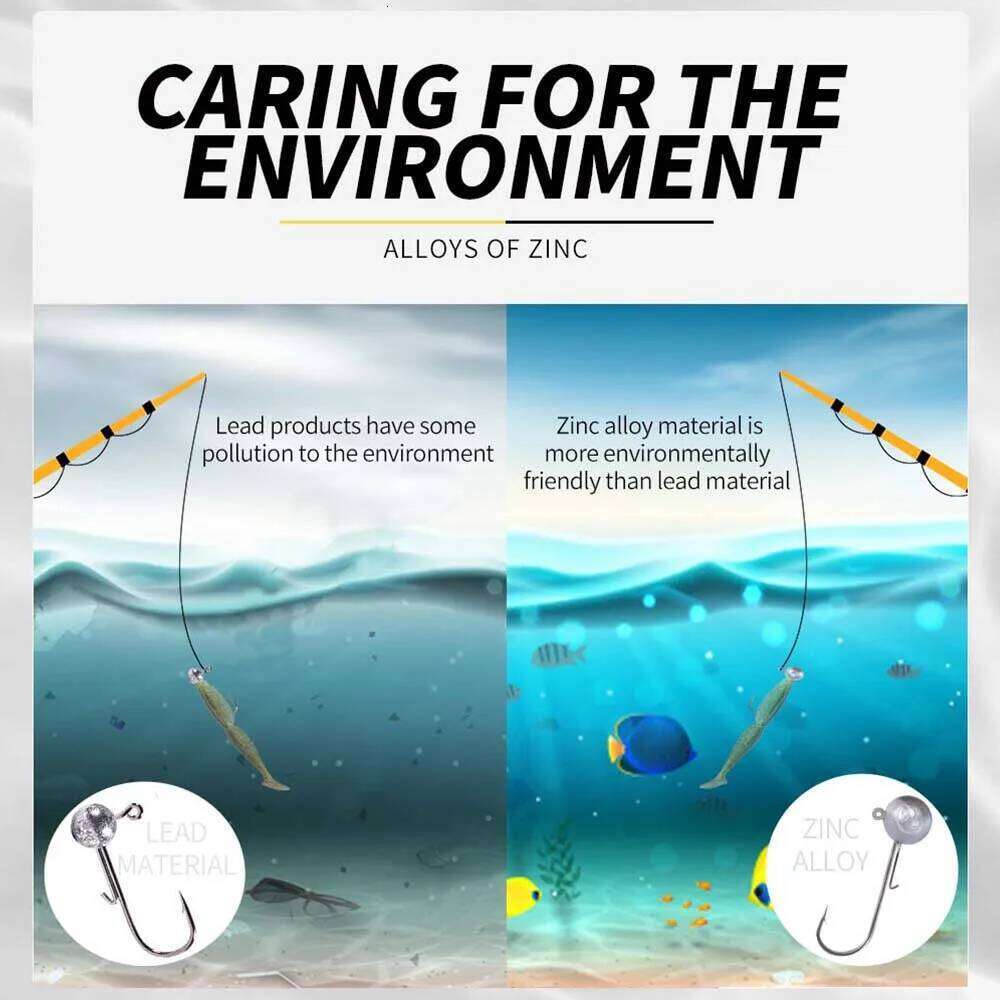 D1 New Zinc Alloy Hook 5g 7g 10g 14g Head Jig Weight Strong and Sharp Fishing Tackle of Environmental Protection Materials Z260228