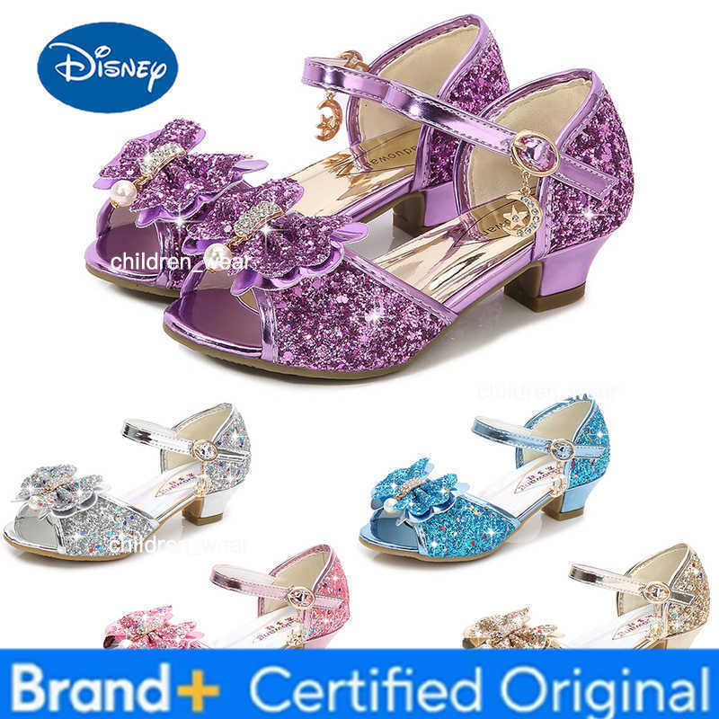Disney Girls High Heels For Kids Princess Leather Sandals Children Halloween Cosplay Party Wedding Dancing Shoes Fashion Crystal Shoes H260303