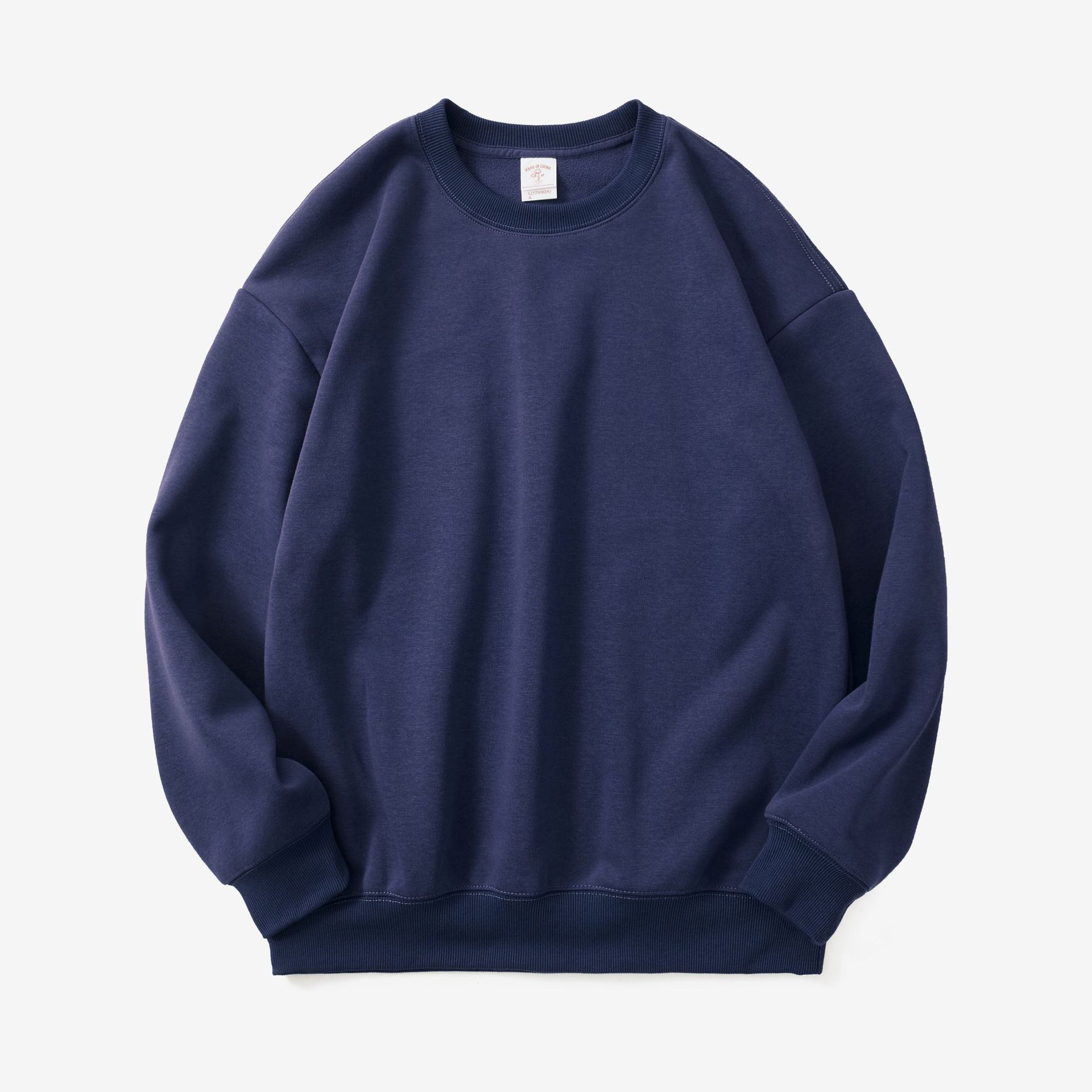 2026 New High-Quality 350g Polar Fleece Lined Crewneck Sweatshirt, Fluffy Fleece Loose Solid Color Unisex Couple Hoodie