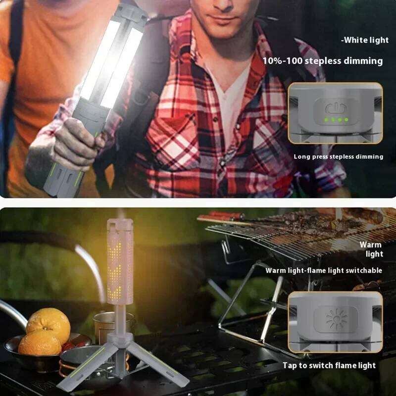 8000mAh Telescopic Camping Lamp, USB Rechargeable Flash Light, Waterproof with 8 Dimmable Modes for Outdoor Hiking Emergency Survival S260302