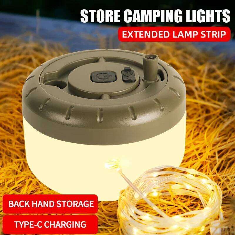 LED Light String Portable Camping Lights 1800mAh Rechargeable 8m Outdoor Atmosphere Tent Wedding Christmas Decor Strip Star Lamp S260302