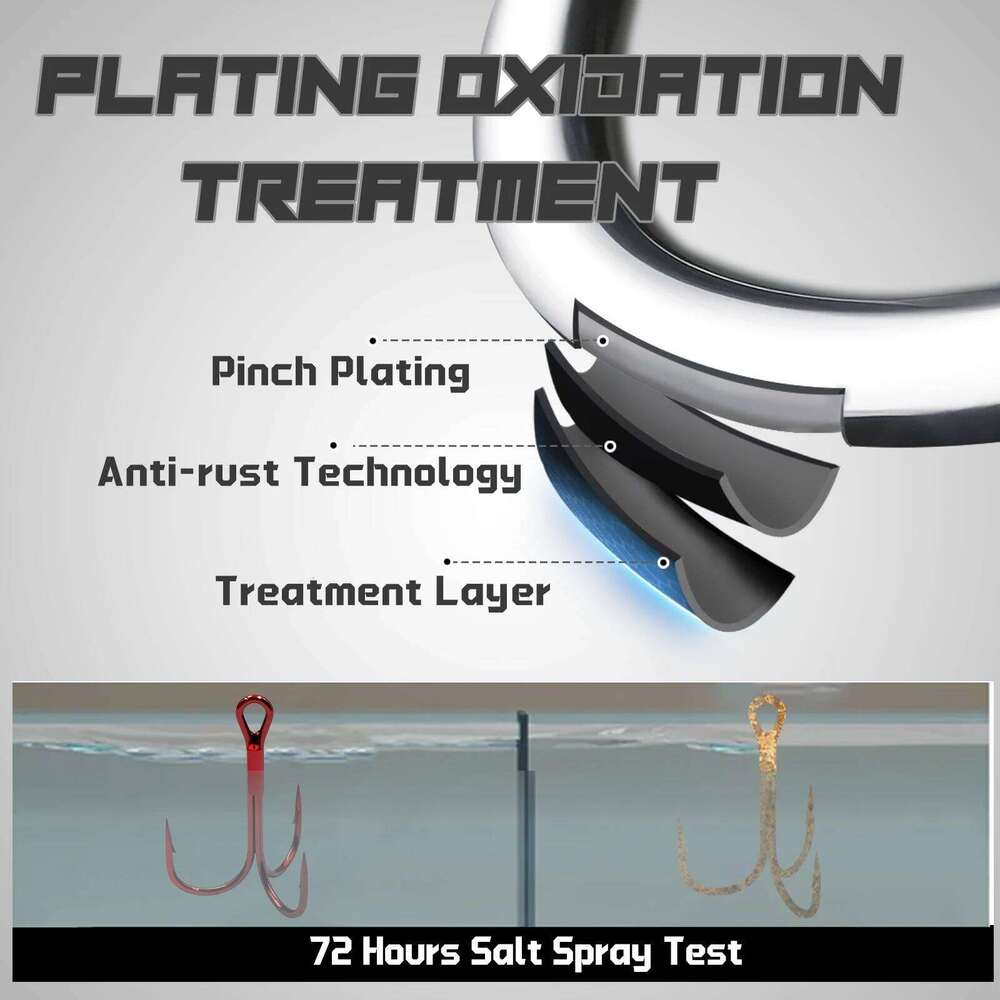 25Pcs High Carbon Steel Treble Hooks Red Triple for Freshwater & Saltwater Carp Bass Trout Barbed Fishing Hook Z260228