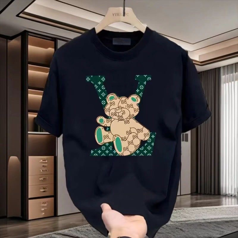 Designer T-shirt men's summer round neck sweat-absorbing short-sleeve casual cotton high-quality
