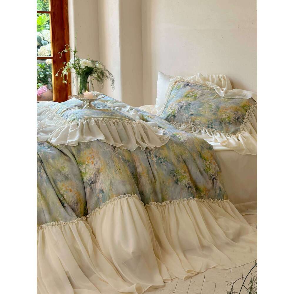 Customizable silk cotton splash bed four-piece set girl fairy romance W260302