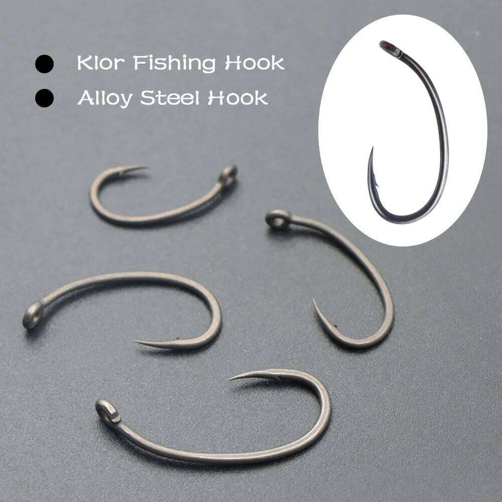 10pcs Klor Alloy Steel Barbed Hair Ronnie Rig Method Feeder Fishing Hook For Carp Coarse Fish Accessories Tackle Z260228