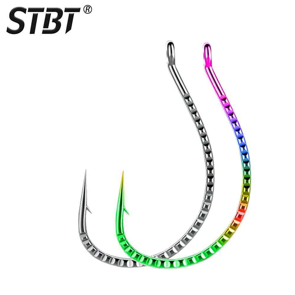 STBT 15-20Pcs Sharp High Carbon Steel Barbed Hook for Bass Carp Fishing Accessories Z260228