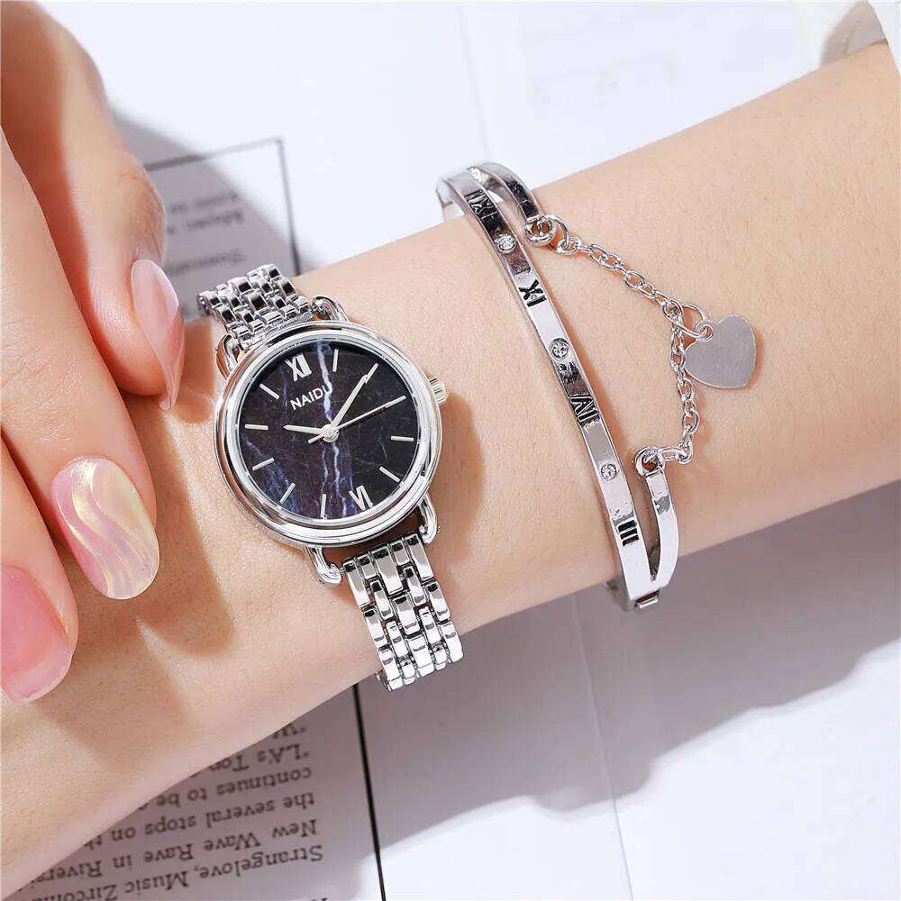 2pcs/set women steel quartz bracelet watch XJ260303