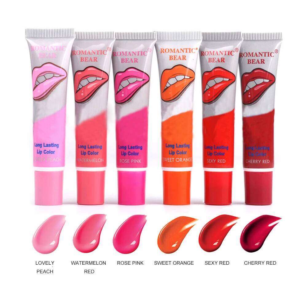 6 Color Set: Peel-Off Lipstick with Long-Lasting Color, Waterproof Lip Gloss H260302