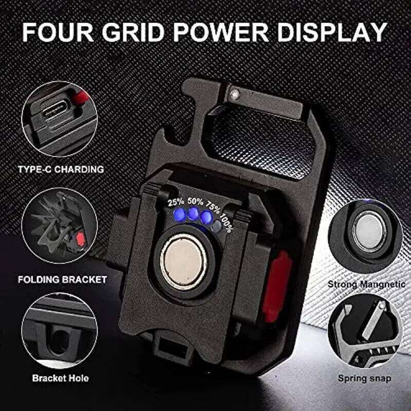 Mini LED Flashlight Magnetic COB Outdoor Camping Pocket Work Light 800 Lumens USB Rechargeable 7 Modes Spotlights S260302