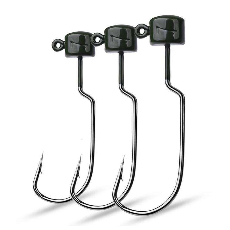 Bullet Jig Head Carbon Steel Weedless Offset Worm Fishing Hook, Lure Texas Rigs Accessories, 5Pcs Lot, 3.5G, 5G, 7g Z260228