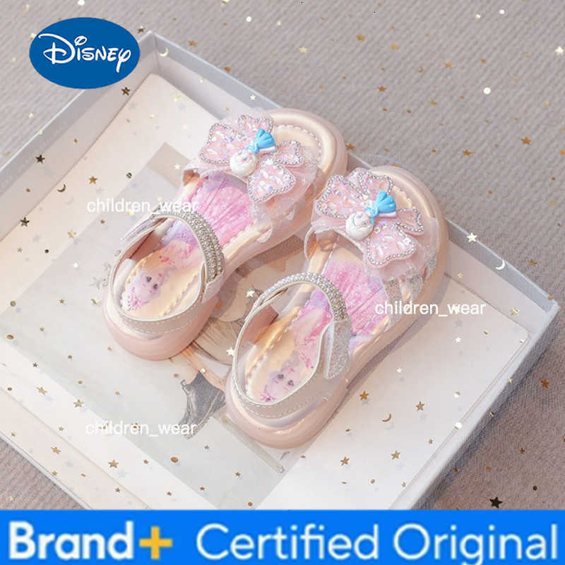 Disney Elsa Girls Glitter Sandals Princess Crystal Beach Shoes for Kids Soft Sole Summer Footwear New Arrival H260303