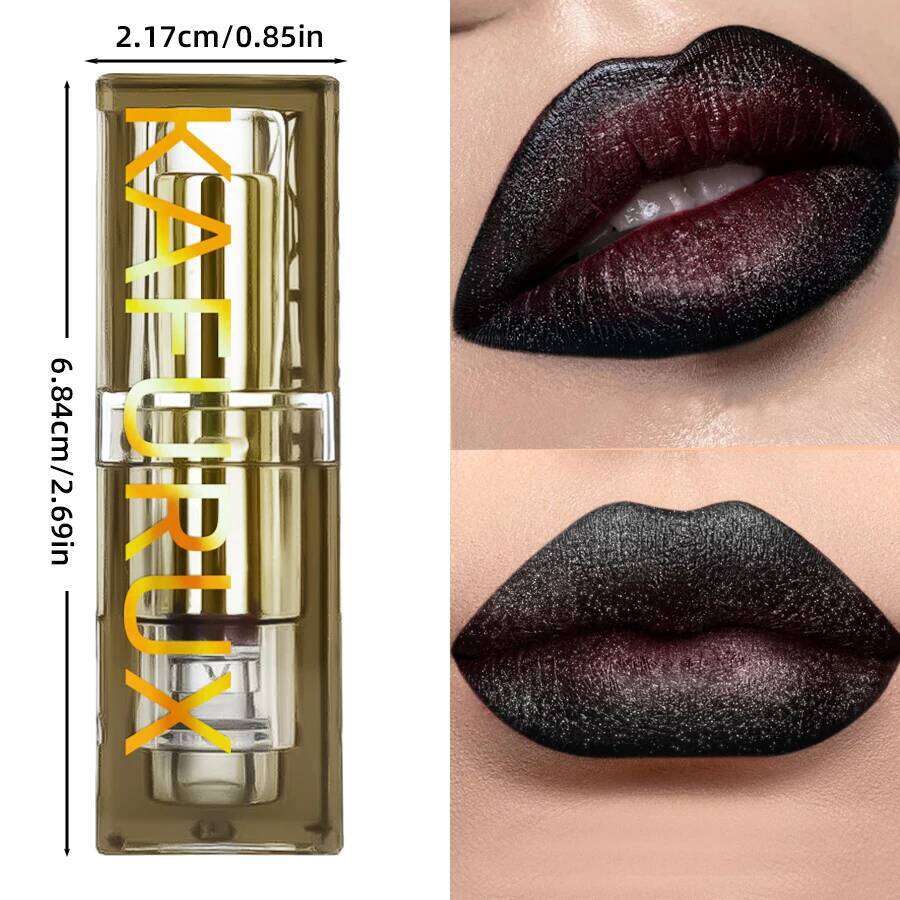 1PC Two-tone Sexy Red&Black Lipstick Glitter&matte Sticks Nonstick Highly Pigmented Metallic Finish Lip Tint Makeup Giifts H260302