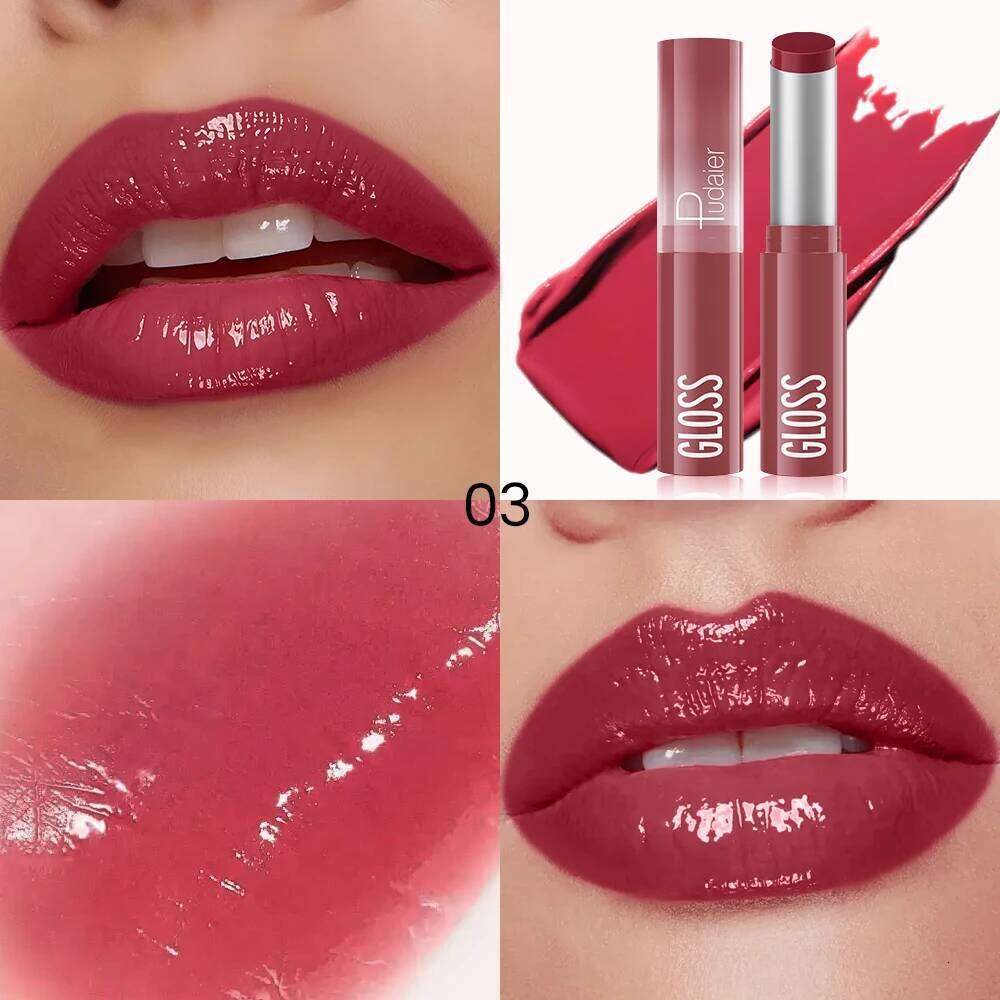 Hydrating Berry Shine Lipstick Set, Long-Lasting Plump Lip Cream, Non-Sticky & Creamy Finish, 6 Colors H260302