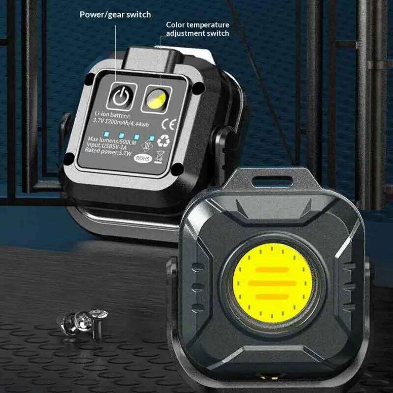 Magnetic Handheld Flashlight, Portable COB Keychain Light with High Lumen for Camping Outdoor Work EDC S260302