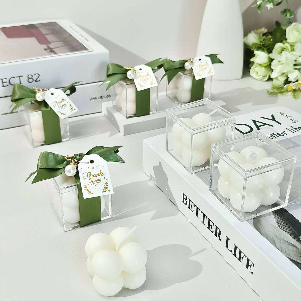 5/10/20 Sets of Scented Bubble Candles, Small Cube Candles for Baby Shower Favors, Gender Reveal Party Decorations, Wedding W260303