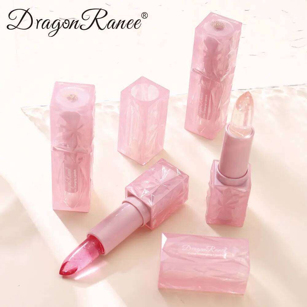 Dragon Ranee Colorful changing Thermochromic Pink Three-Diamond Crystal Lipstick Waterproof Long-Lasting Moisturising H260302