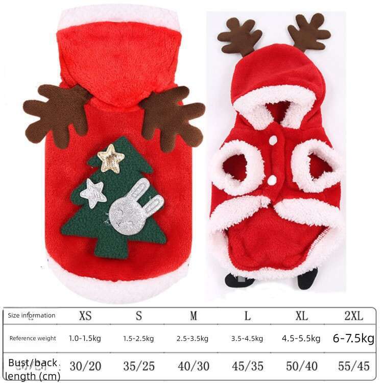 Famous brand Christmas Pet Supplies for Small Medium Large Dogs Teddy Cotton Clothes Autumn Winter Reindeer Cat and Dog pupakaIK
