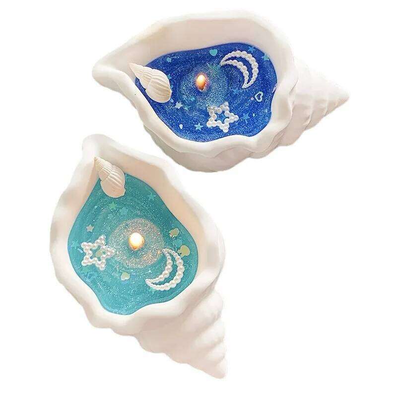 Coastal Conch Shell Scented Gel Candles Aromatherapy Candle for Home Desk Relaxation Bathroom Bedroom Decor Gift W260303