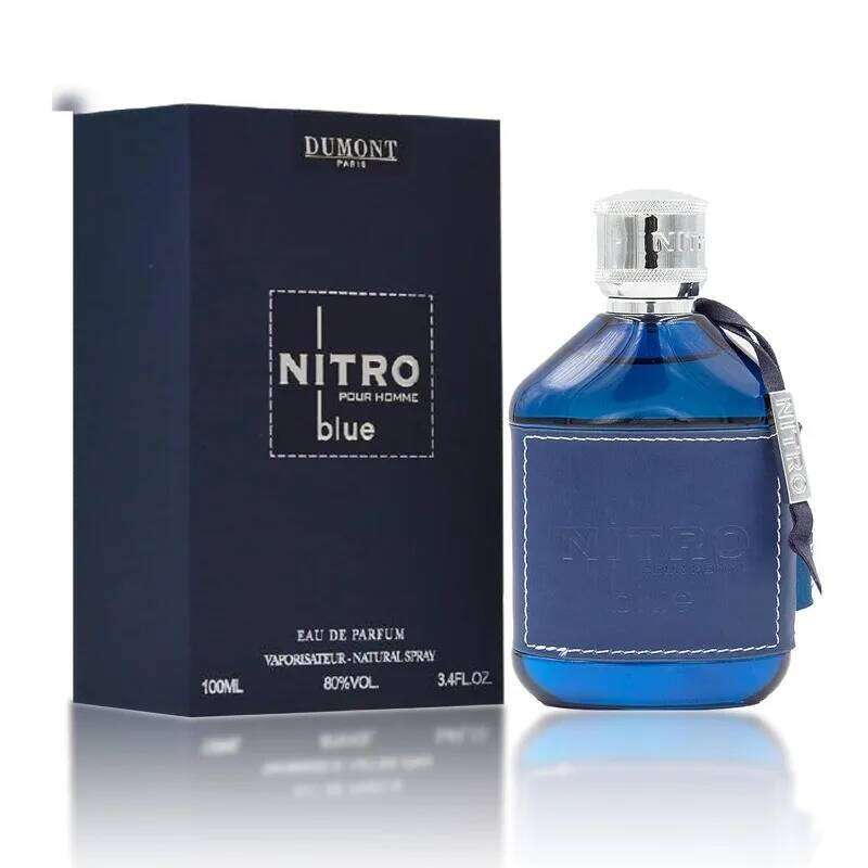 Dumont Nitro Blue Eau de Parfum Spray 100 ML Arab Perfumes Lasting Oriental Woody Pheromones Perfume 3.4 Ounce Cologne 26H0302