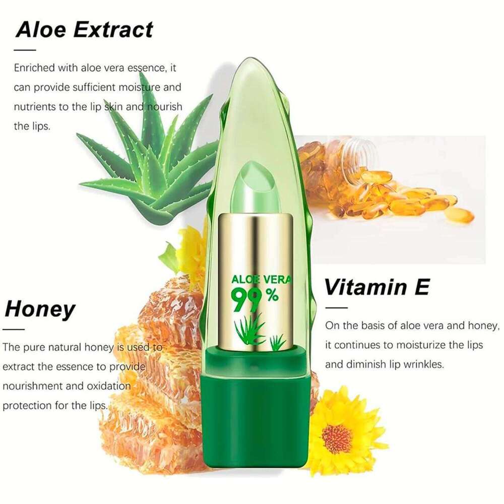 Aloe Vera Color Changing Lipstick Moisturizing, Long-Lasting, Smooth Texture, Non-Irritating, Certified, Hydrating Lip Balm H260302