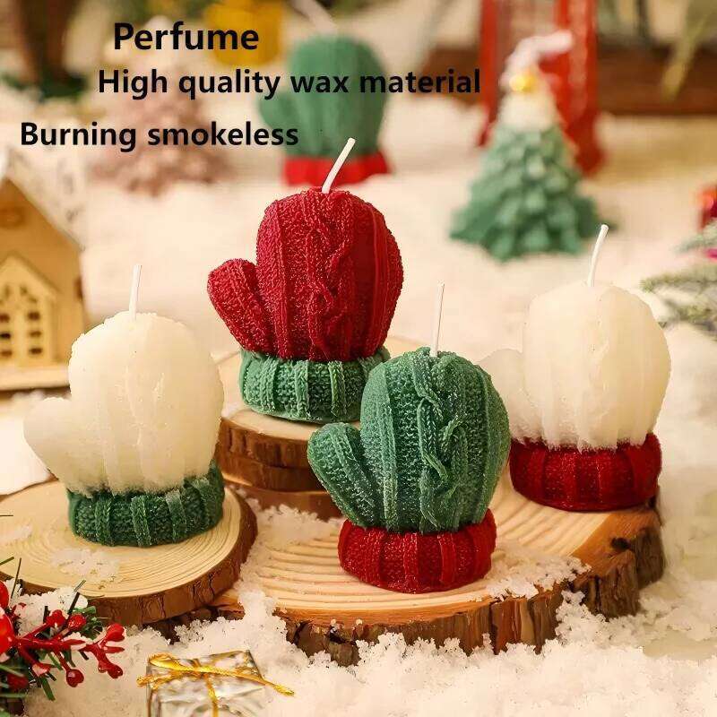 Winter Scented Candles, Atmosphere Mini Wool Gloves Shape Fragrance Small Gift Christmas Candles W260303