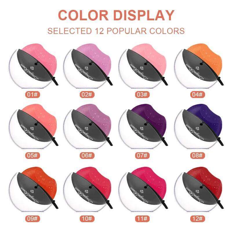 Lazy Pearl light Temperature Color Changing Lip-shaped Lipstick Velvet Moisturizing Lip Gloss Waterproof Non-stick Cup H260302