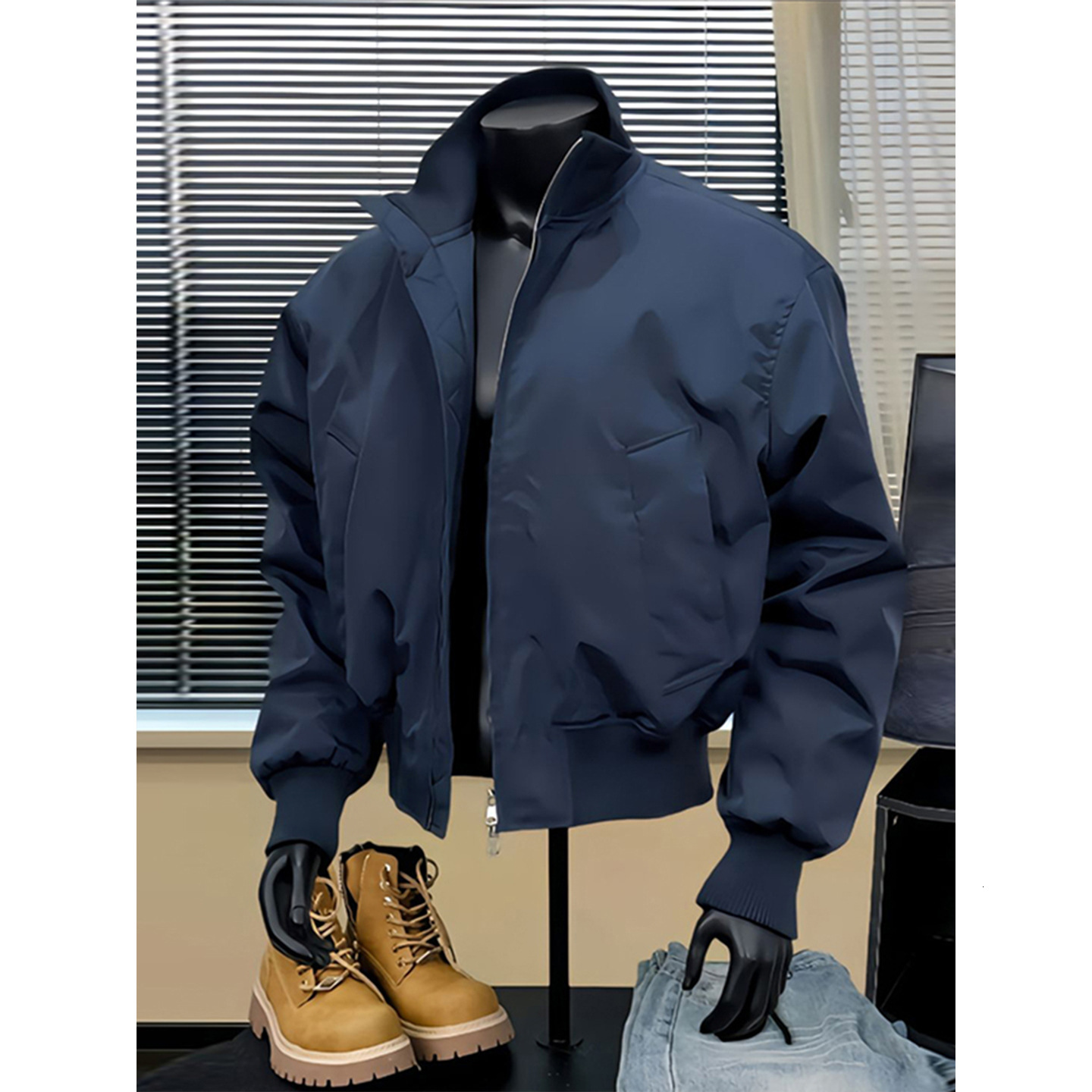 Nvy Designer Jacket Blue Flight Jcket Men's Autumn Wterproof Short Cot Highend Americn Style Stnd Collr Bsebll Jcket