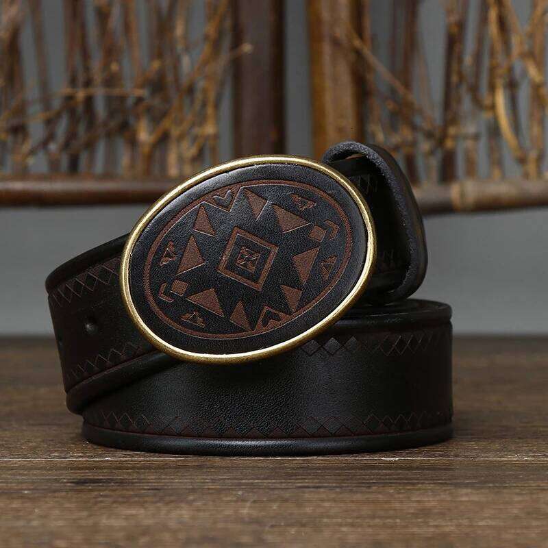 3.8CM Men High Quality Genuine Leather Belt Luxury Smooth Buckle Belts Pure Cowskin Laser Engraving Strap Male Jeans for Man S260228 431 238