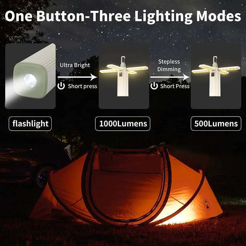 Outdoor Multifunctional LED Camping Light Portable Tent Hang Lights 2000mAh USB Rechargeable Folding Flashlight Emergency Lamp S260302
