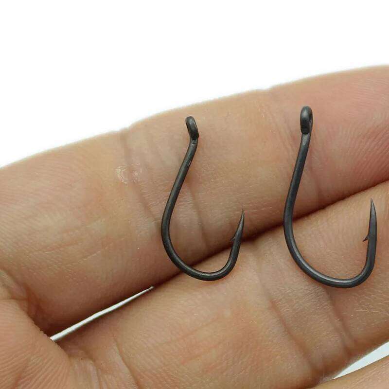 50PCS PTFE Coating Fishing Chod-Rig Kaptor Choddy Carbon Steel Black Micro Bared with Outturned Eye Carp Hook Z260228