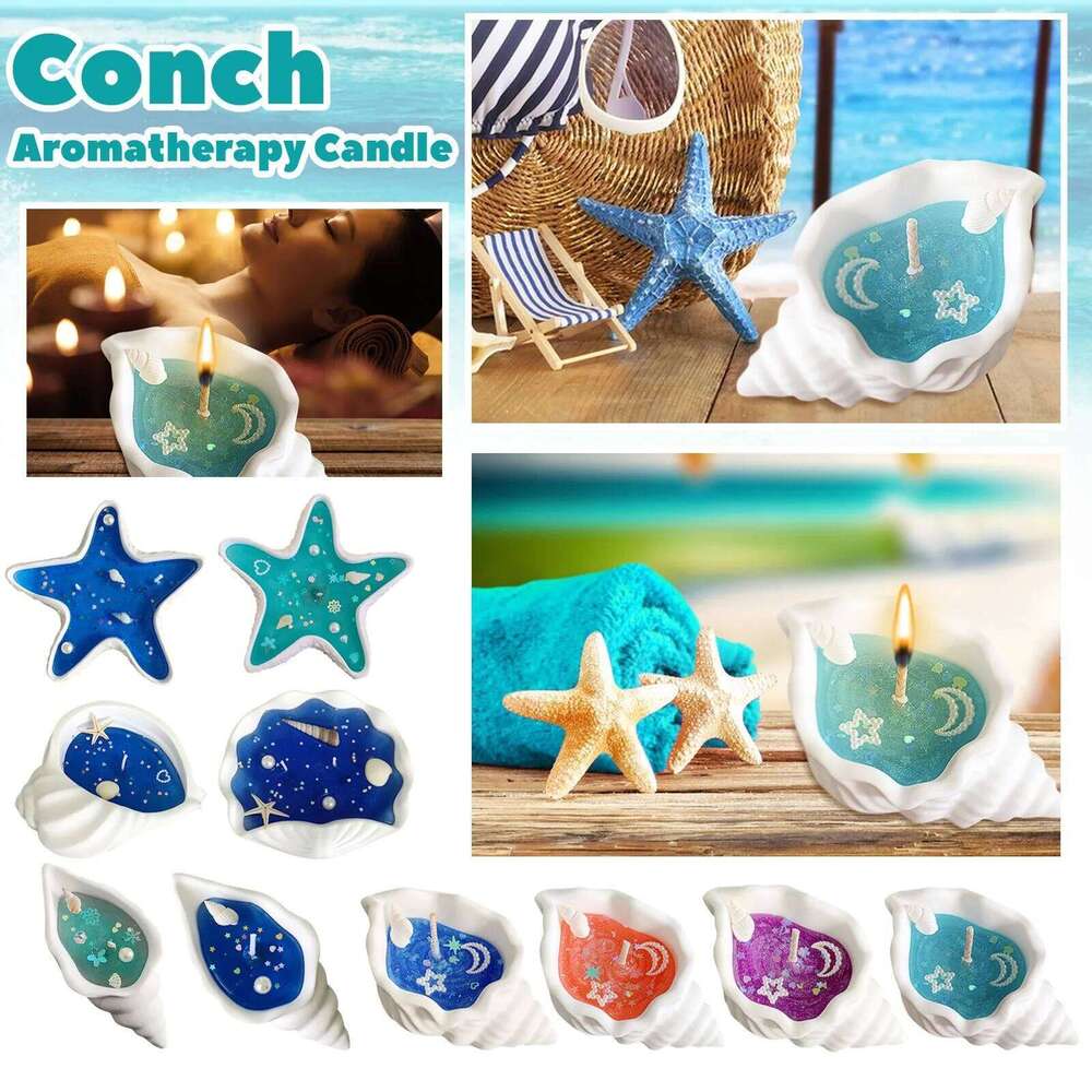 New Handmade Natural Conch Soy Wax Gel Candle With Oil Scent Ocean Theme Scented Candles For Women W260303
