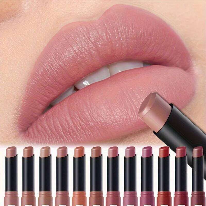 Highly Pigmented Long-Lasting Matte Lipstick Crayon - Available In Berry, Coral, Pink, And Red Shades H260302