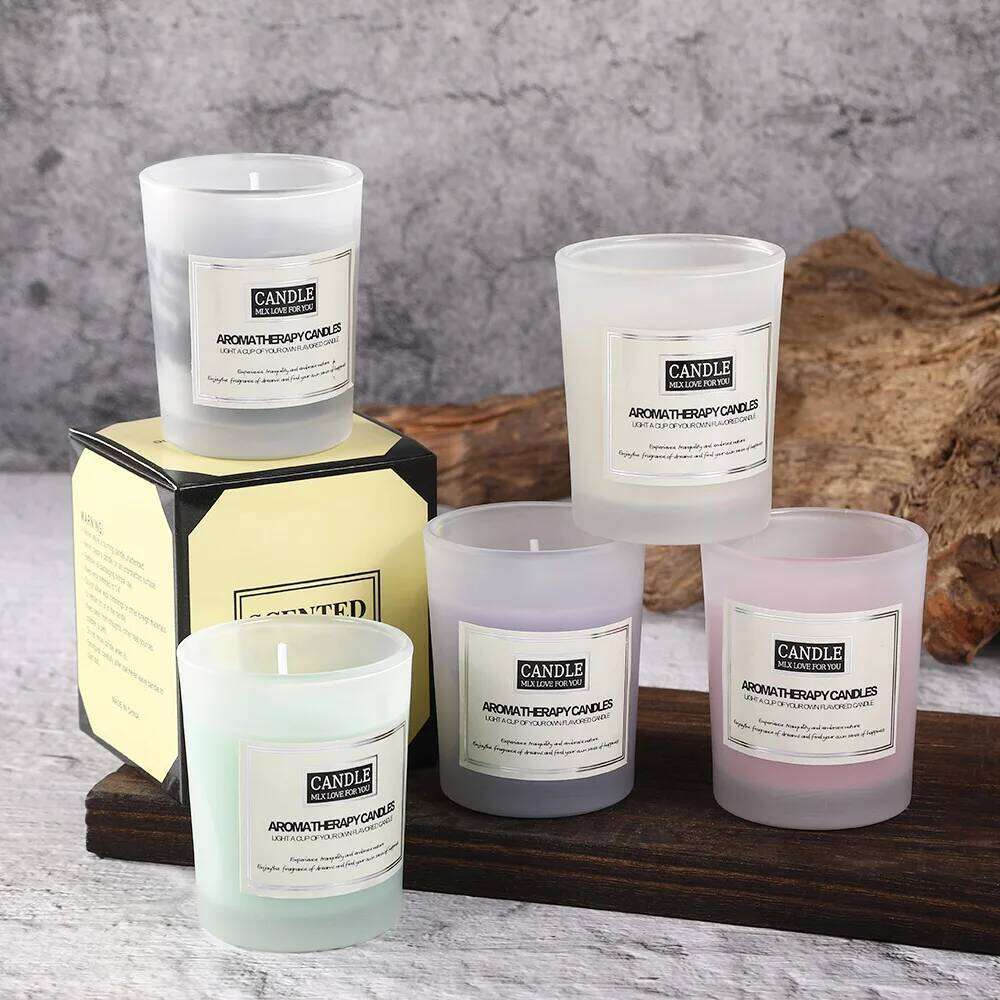 Aromatherapy soy wax Candle Glass jar - Smokeless, creative home piece, environmental atmosphere decoration W260303