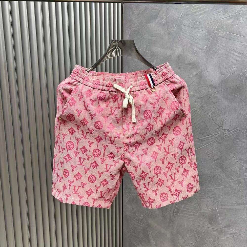 Summer New Dopamine Print Trendy Slim Fit American Style Men's Versatile Fashion Casual Sports Beach Shorts