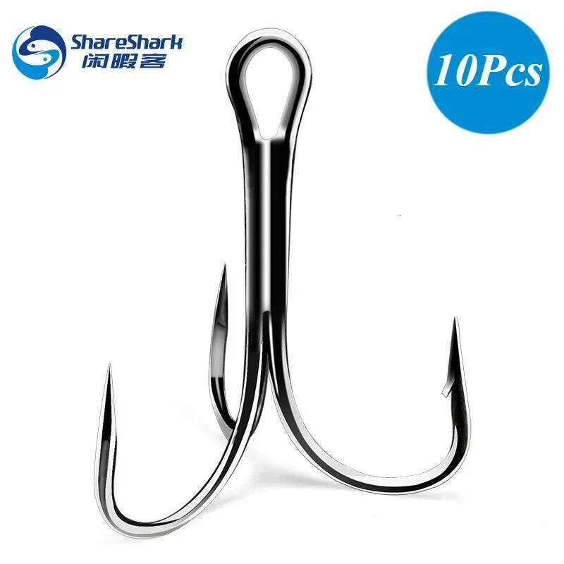 10 Pcs Big size Anchor Ultra Strong Shark Tuna Triple Treble Hooks Stainless Steel Jigging Barbed Sea Peche Fishing Hook Z260228