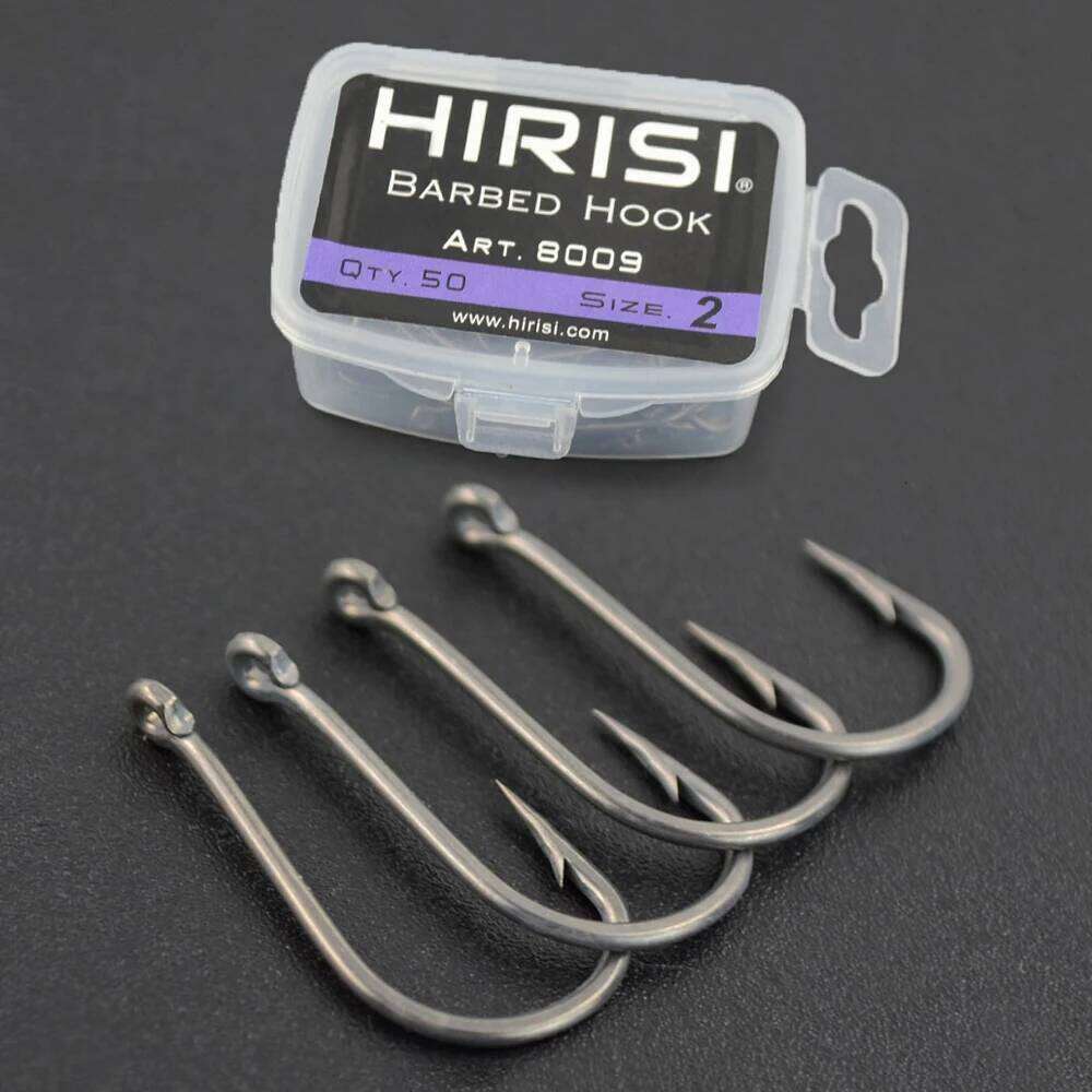 Hirisi 100pcs High Carbon Stainless Steel Micro Barbed Fish Hooks 8009 - Durable Coated Carp Fishing Hook Set Z260228