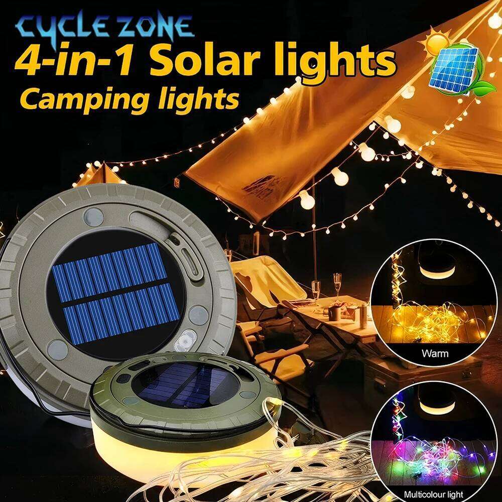 Solar Camping 10 meter String Light Tent Lamp Type-C Atmosphere Lantern LED Flashlight with Hook Lights Outdoor S260302