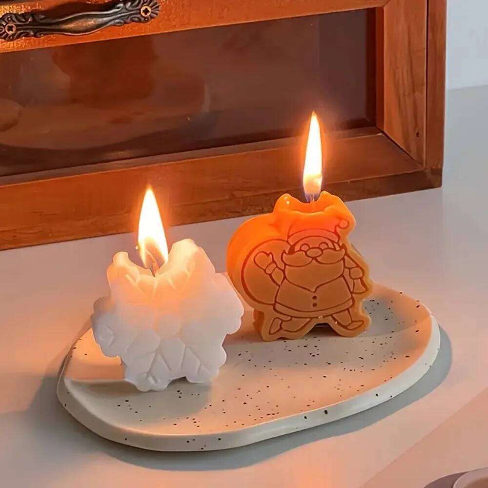 4-Piece Series Scented Candles: Christmas Decorations, Suitable for New Year Festive Fireplaces, Soy Wax, W260303