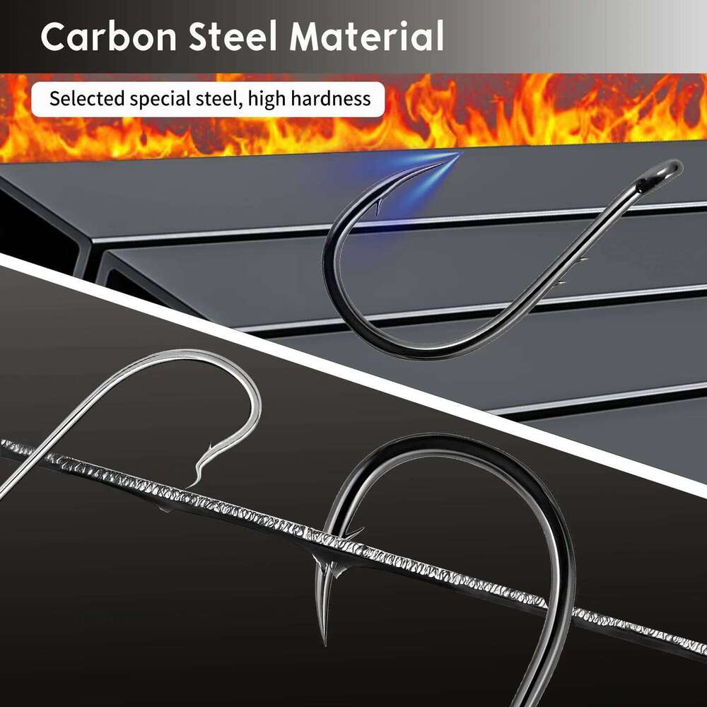 FishTrip Octopus Baitholder Fishing Hooks 50-100pcs Sharp Barbed High Carbon Steel Offset Circle Hook for Saltwater Z260228