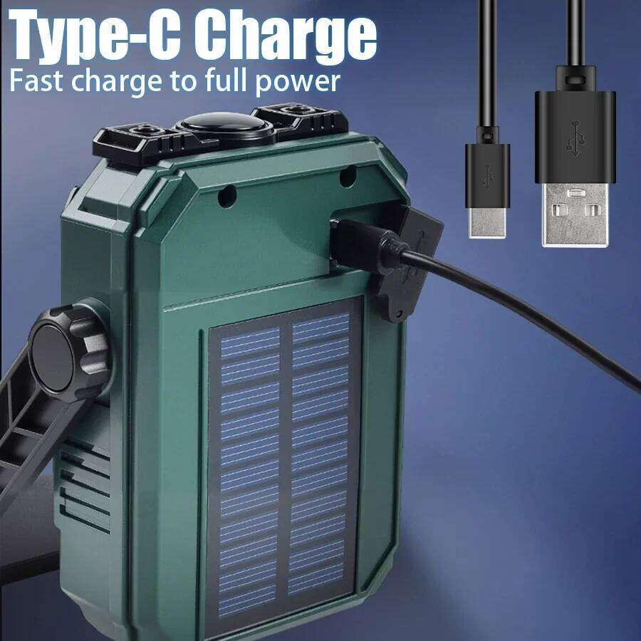 Portable Solar Camping Light-Magnetic Lantern With Adjustable Bracket, Rechargeable Outdoor Lamp for Tent Hiking Emergency S260302