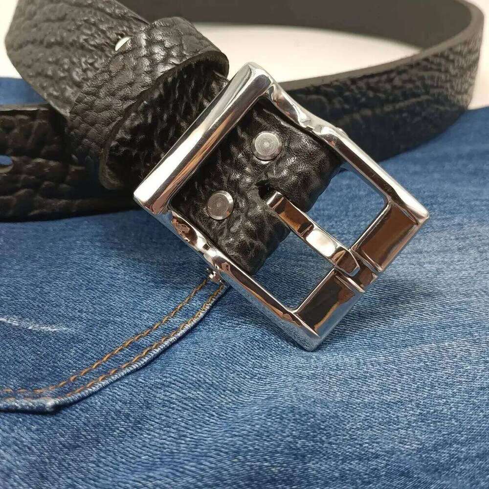 Mens Stainless Steel Buckle Cowhide Handmade Genuine Thickened Belts For Men Luxury Cowboy Belt Gift Full Grain Leather S260228