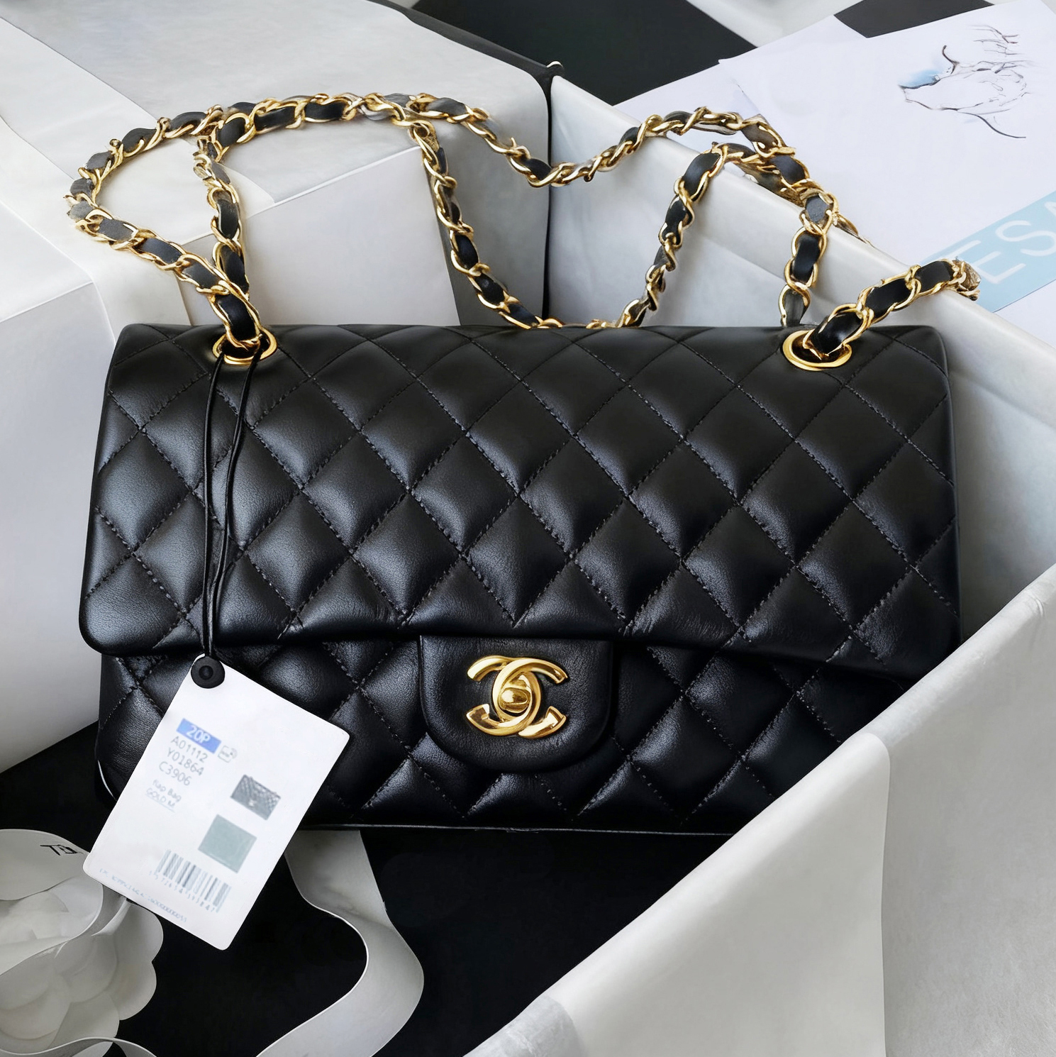 Designer Bag Luxury Bag Shoulder Bag Caviar Designer Handbag with Box Fashion Bag Evening Bag Metallic Leather Chain Square Lattice Sheepskin Wallet 10A