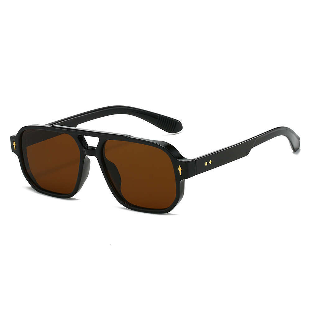 New Fashion Double Bridge Rivet Men's Wholesale Retro Casual Driving Business Sunglasses Liuyuemoshang
