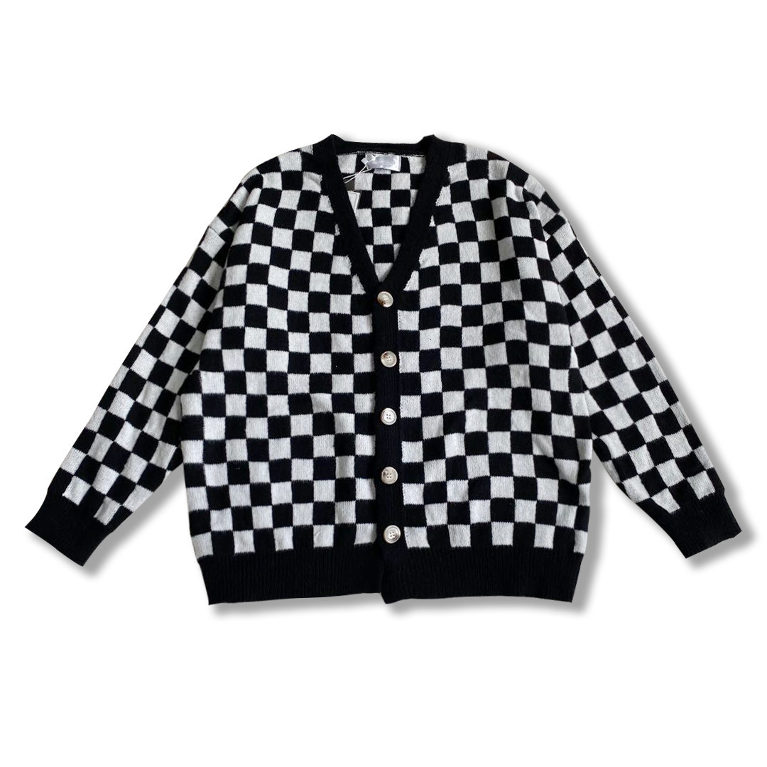 2026 Luxury Brand Designer Clothing Cardigan Plaid Sweater Men Spring Autumn High Street Ins European American Hiphop Knitwear Autumn Korean Version T