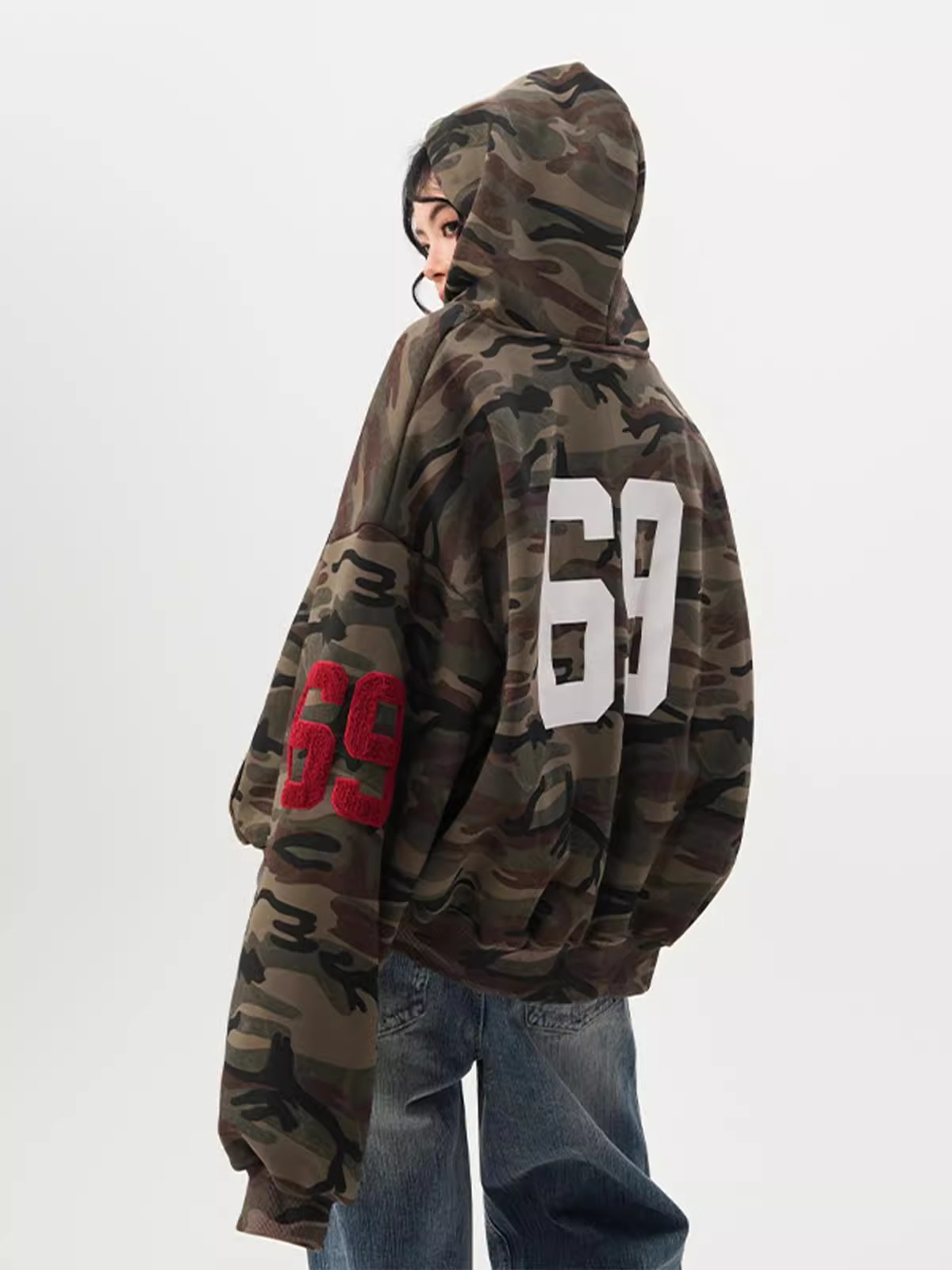 2026 New American High Street Camouflage Zip Up Hoodie, Unisex Couples Autumn Winter Vintage Streetwear Loose Casual Hooded Outerwear