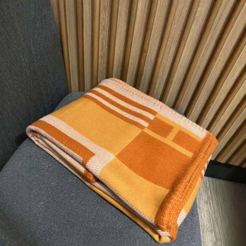 Blanket H Brand Wool Cashmere Blanket Suitable For Nap Sofa Air Conditioning Use Available In Three Colors Warm And Thick