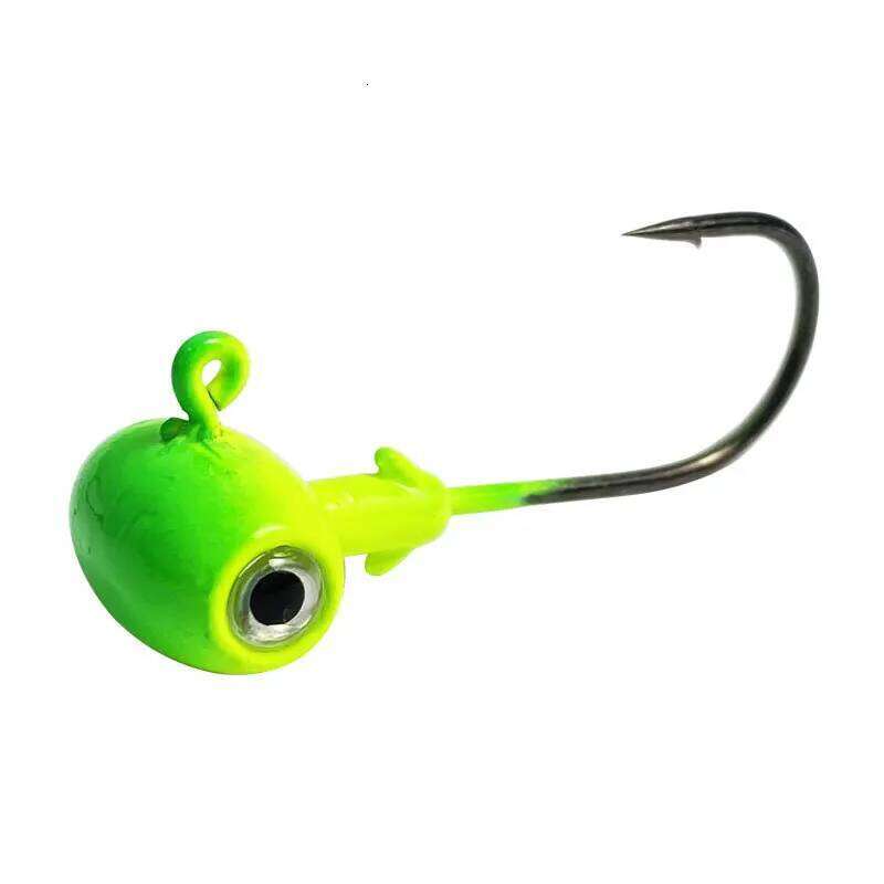 JYJ 3.5g/5g/7g/10g/14g colorful hammer shape jig head ,fishing hook jigging with big 3D eyes for soft lure bait Z260228
