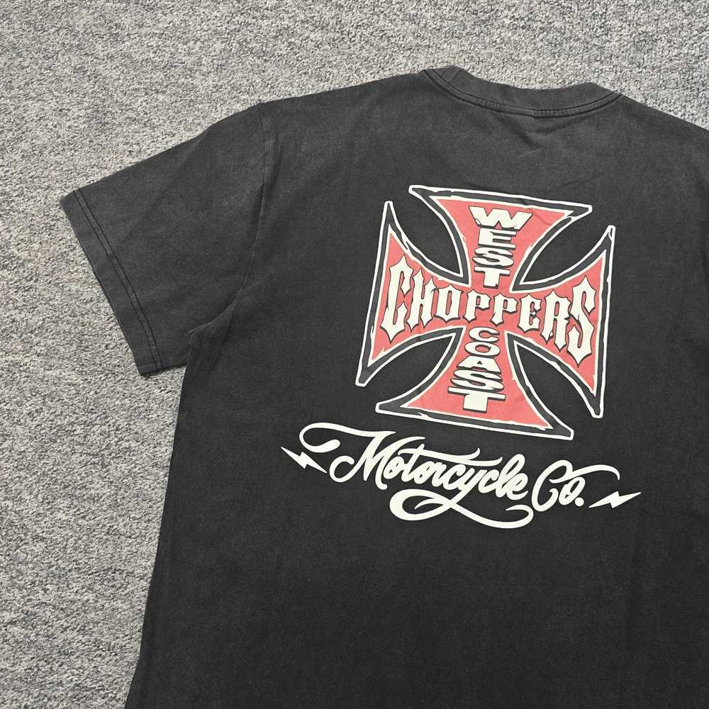 T-shirt West Coast Choppers Retro Motorcycle Distressed Washed Cotton Short Sleeve TopT260303