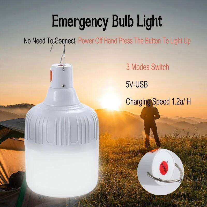 USB Rechargeable LED Emergency Lights 80W Outdoor Camping Portable Lanterns High Power Tents Lighting Flashlight Equipment Bulb S260302