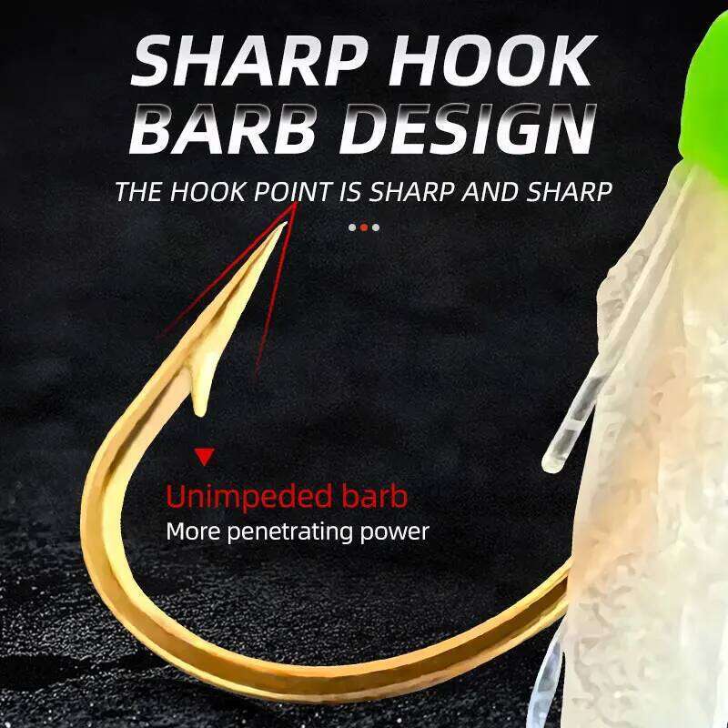 6 Hooks Luminous Sabiki Rigs Saltwater Real Fish Skin String Hook Mackerel Feathers Lures Set Fishing Bait Z260228